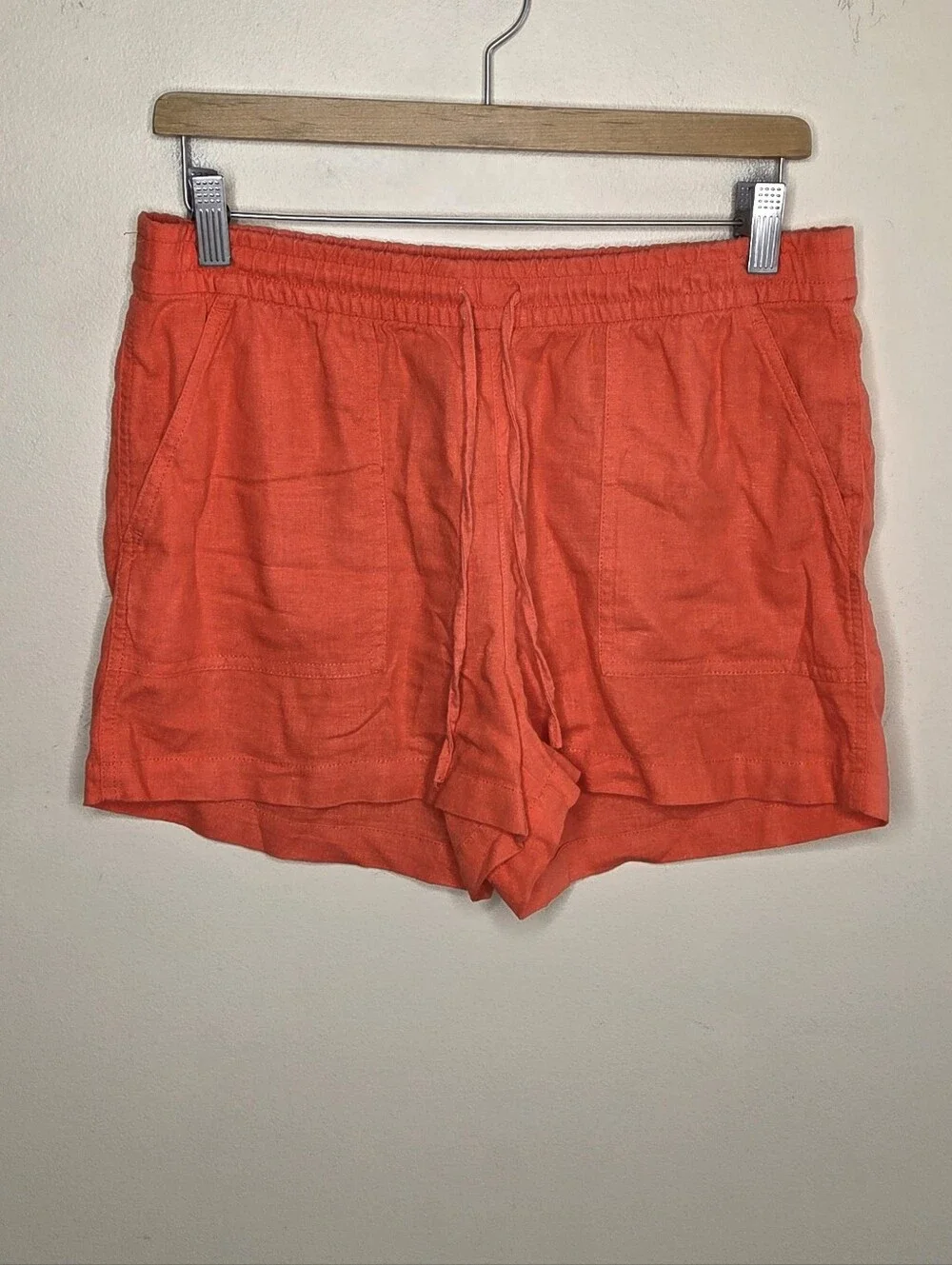J. Crew Factory Orange Linen Blend Mid-Rise Shorts Size Small 2.5